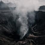 Aerial view of volcano