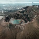 Aerial view of volcano