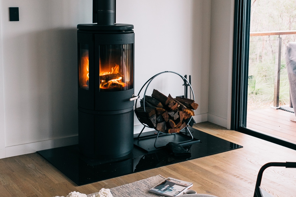 Modern home with fireplace