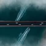 Aerial view of a bridge